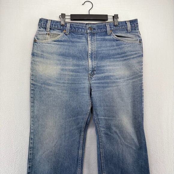 Vintage Levis 517 Jeans Mens 40x30 Fit 37x29 Whisker Faded Orange Tab Bootcut - Picture 2 of 13